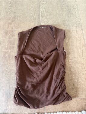 Abercrombie & Fitch Chocolate Brown Draped Sleeveless Tank